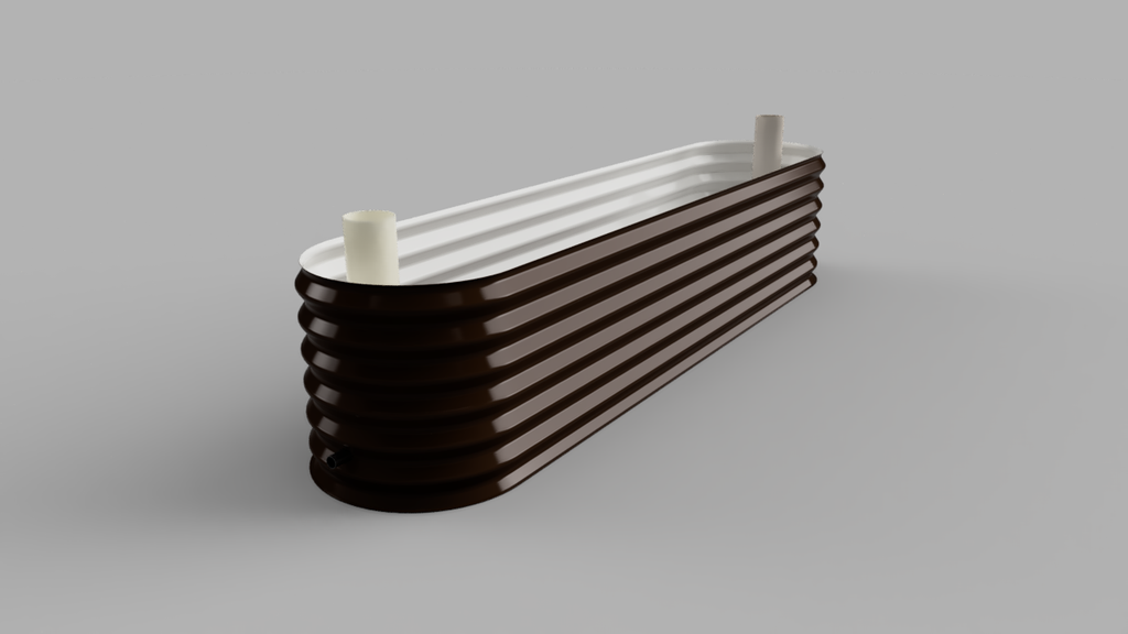 Raised Garden Bed - Slim 2.4l x 1.0w x 0.5h (Shell only with Base plate)