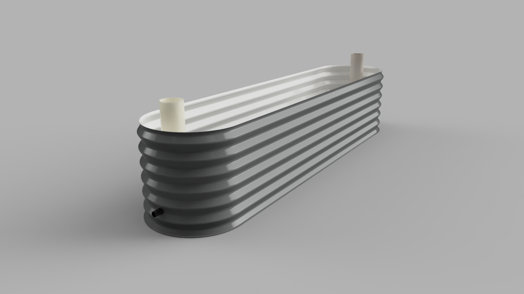 Raised Garden Bed - Slim 2.4l x 1.0w x 0.5h (Shell only with Base plate)
