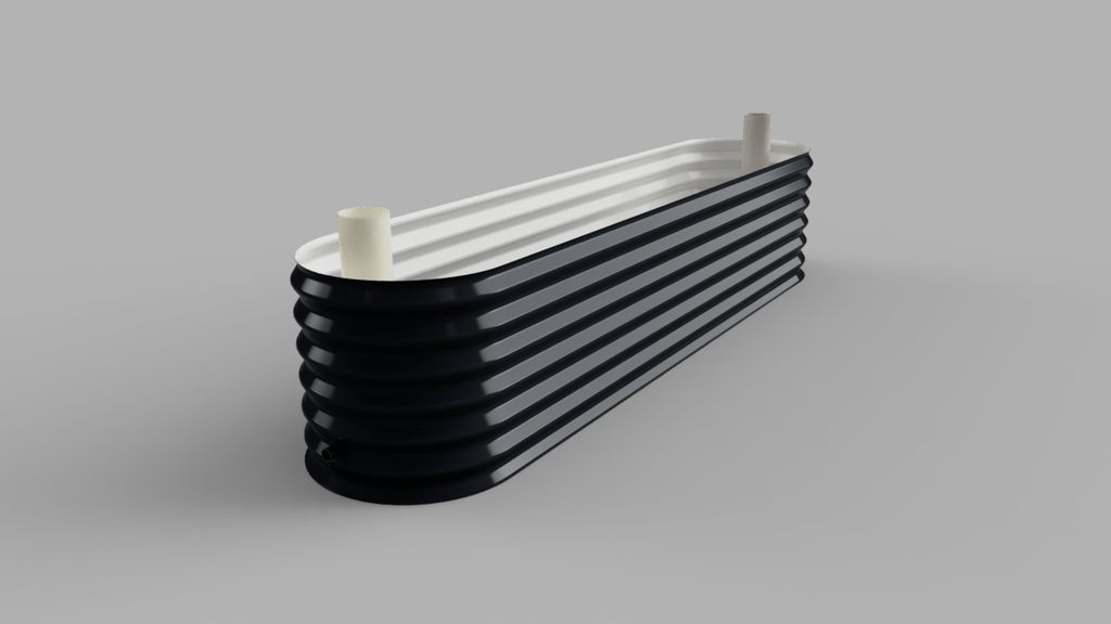 Raised Garden Bed - Slim 2.4l x 1.0w x 0.5h (Shell only with Base plate)