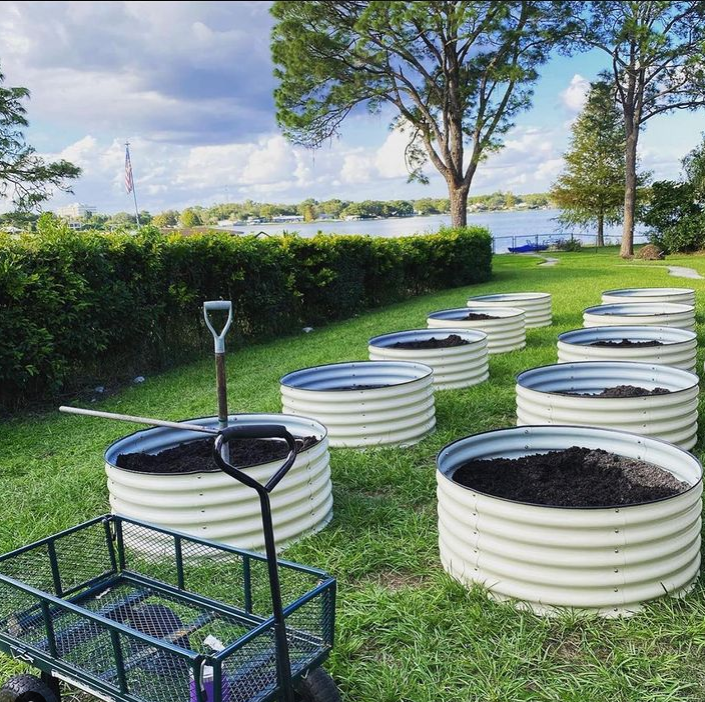 Raised Garden Bed - Round Ø1.6m x 0.5m H    (Fish Eagle White)