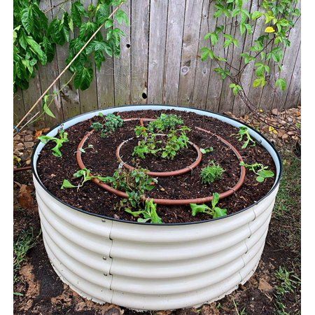 Raised Garden Bed - Round Ø1.4m x 0.5m H (Shell Only) (Fish Eagle White)